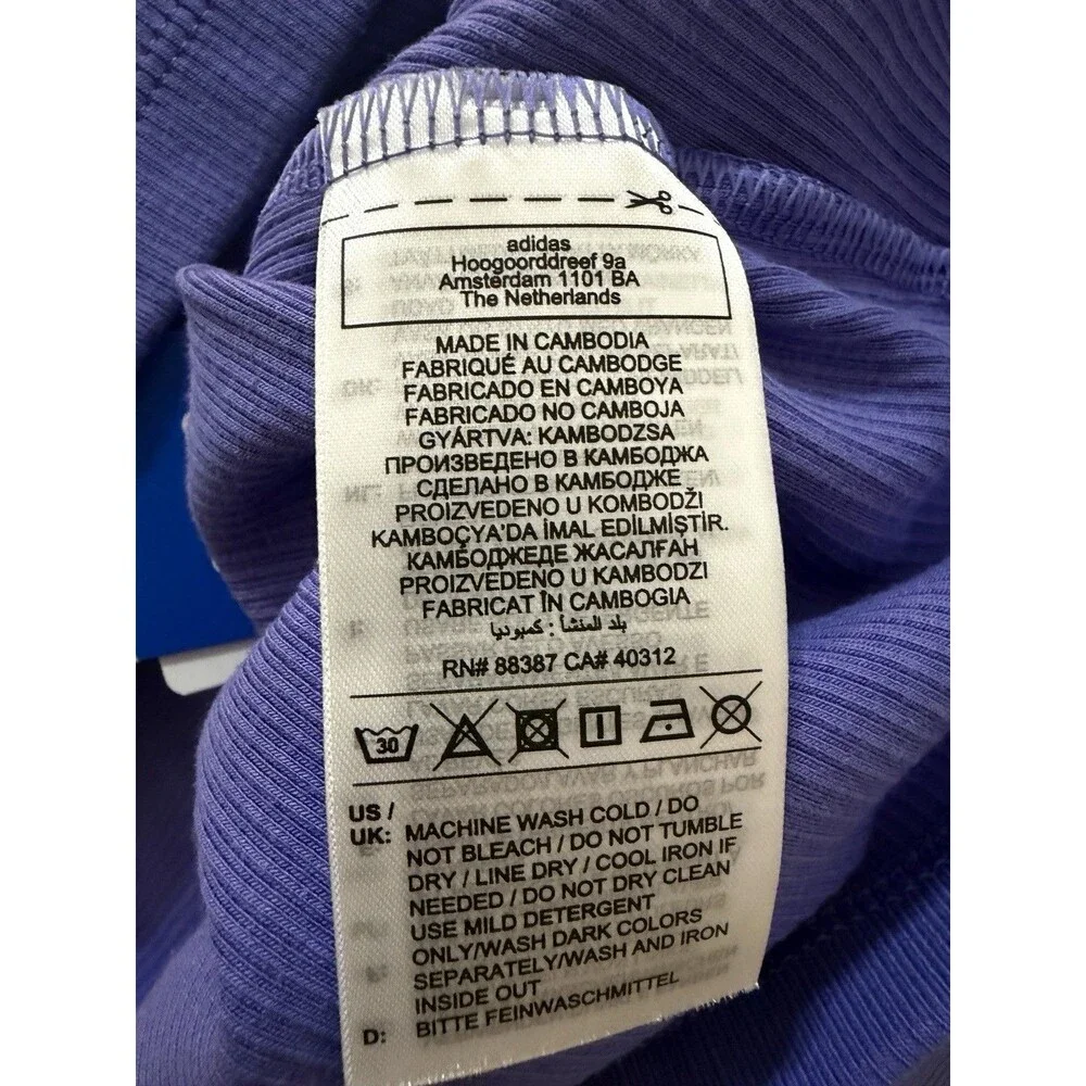 Adidas Originals Essentials Crop Long Sleeve T Shirt Semi Cobalt Blue Womens XL